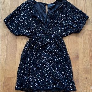 Black Sequin Kimono Dress